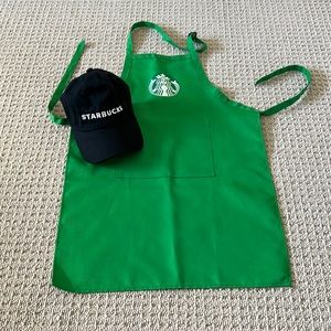 Youth Starbucks apron and hat